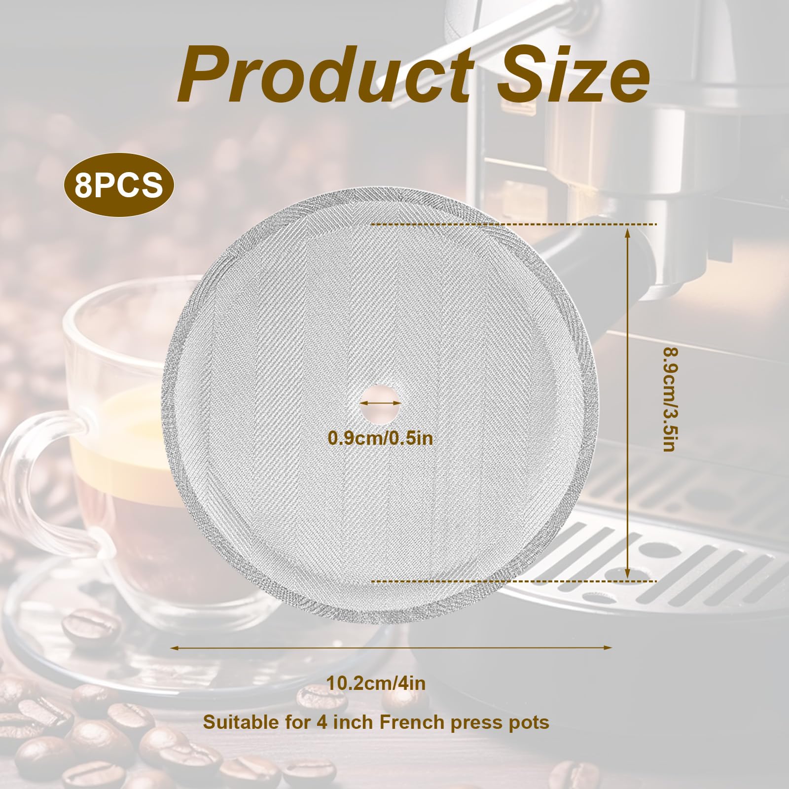 8x French Press Filters Replacements, 4