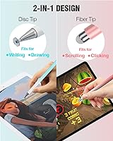 Vista 2 de Lápices ópticos para pantallas táctiles, 2 en 1, lápiz óptico universal de alta precisión para iPad, compatible con Apple, iPhone, iPad, Android