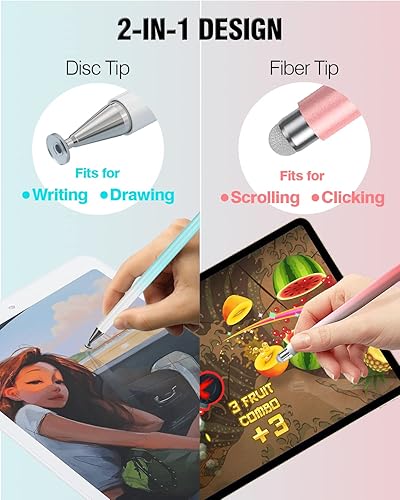 Miniatura 3 de Lápiz óptico para pantallas táctiles, 2 en 1, lápiz capacitivo universal de alta precisión para iPad, compatible con Apple, iPhone, iPad, Android,