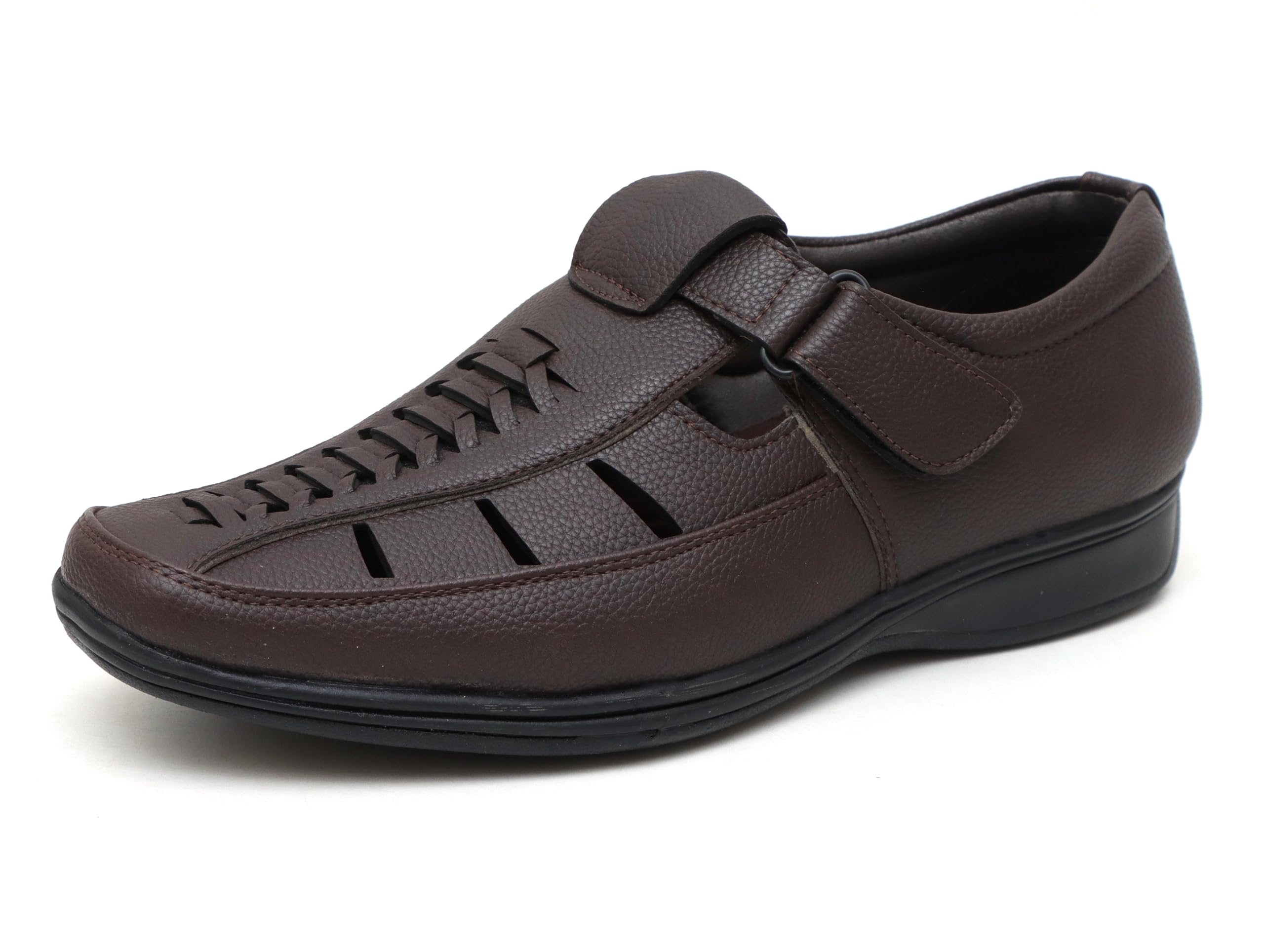Faux Leather Sandals for Men | Closed Fisherman Sandal-image-44