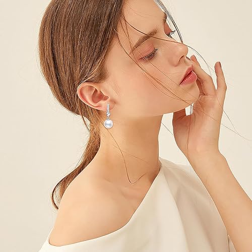 Miniatura 2 de Pendientes de perlas de joyería nupcial de la boda, perla, Plata de ley Perla, Perla