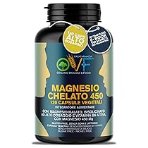 OVF Magnesio bisglicinato 450mg | Magnesio Malato + Vitamina B6 | Ideale contro Stanchezza, Stress, Insonnia | 120 Capsule Vegetali | Magnesio Completo Made in Italy