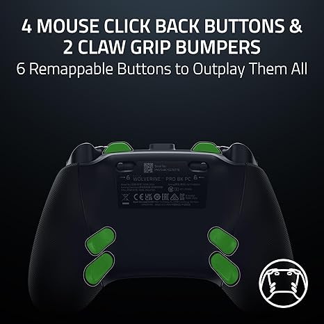 Razer Wolverine V3 Pro 8K PC Wireless Gaming Controller: 8000 Hz Polling Rate - TMR Thumbsticks with Swappable Caps - Up to 36 Hr Battery - 6 Remappable Buttons - Fast Triggers - Carrying Case - Black