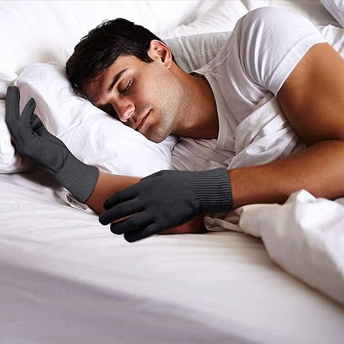 Miniatura 6 de MIG4U Guantes de belleza hidratantes para pantalla táctil, guantes de dormir grandes para hombres, spa, manos secas, loción nocturna, protección UV,