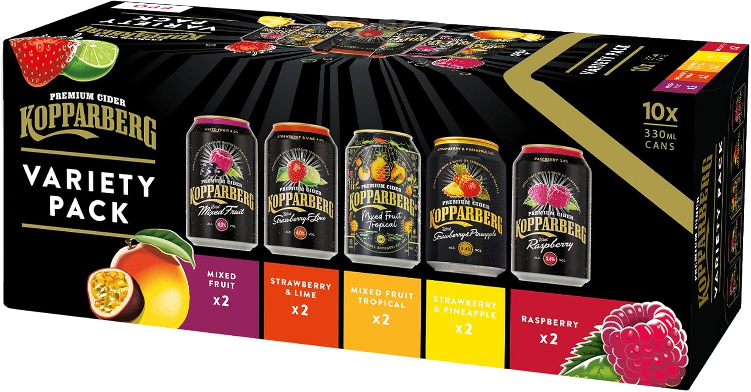 Kopparberg Fruit Cider Variety pack 10 x 330ml cans Amazon.co.uk Grocery
