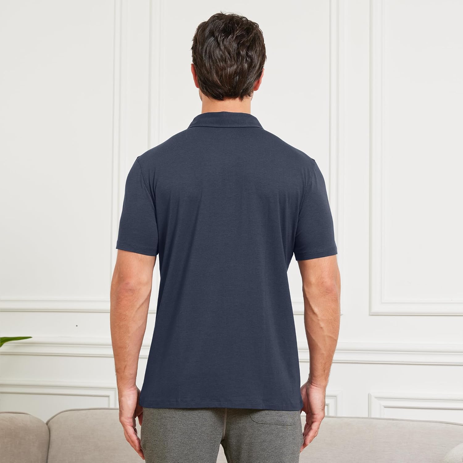 netdraw Mens Ultra Soft Bamboo Viscose Polo Lightweight Cooling Short Sleeve Casual Collared Golf Shirt
