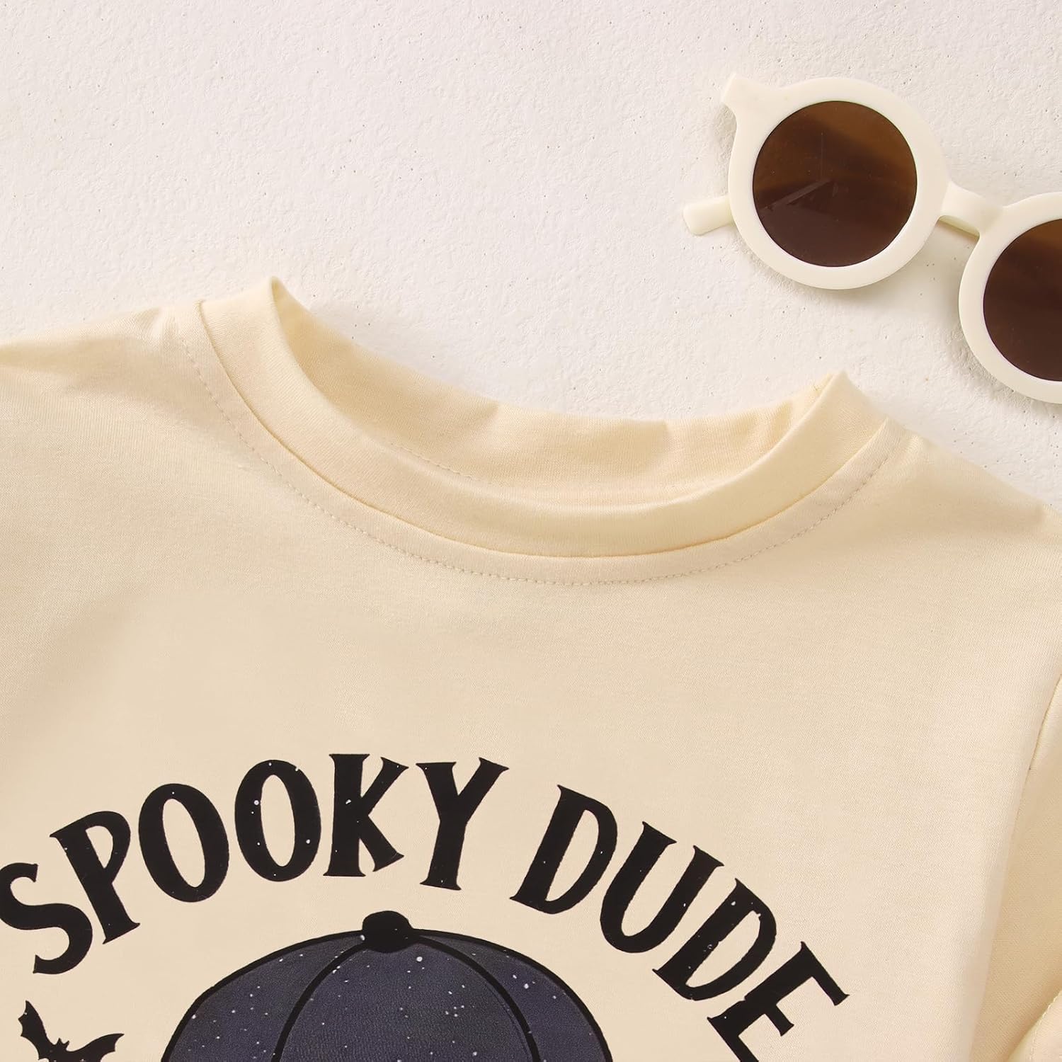 MODNTOGA Toddler Baby Boy Halloween Pumpkin Graphic T-Shirt Spooky Dude Letter Print Tee Tops Short Sleeve Cute Fall Clothes - Image 5