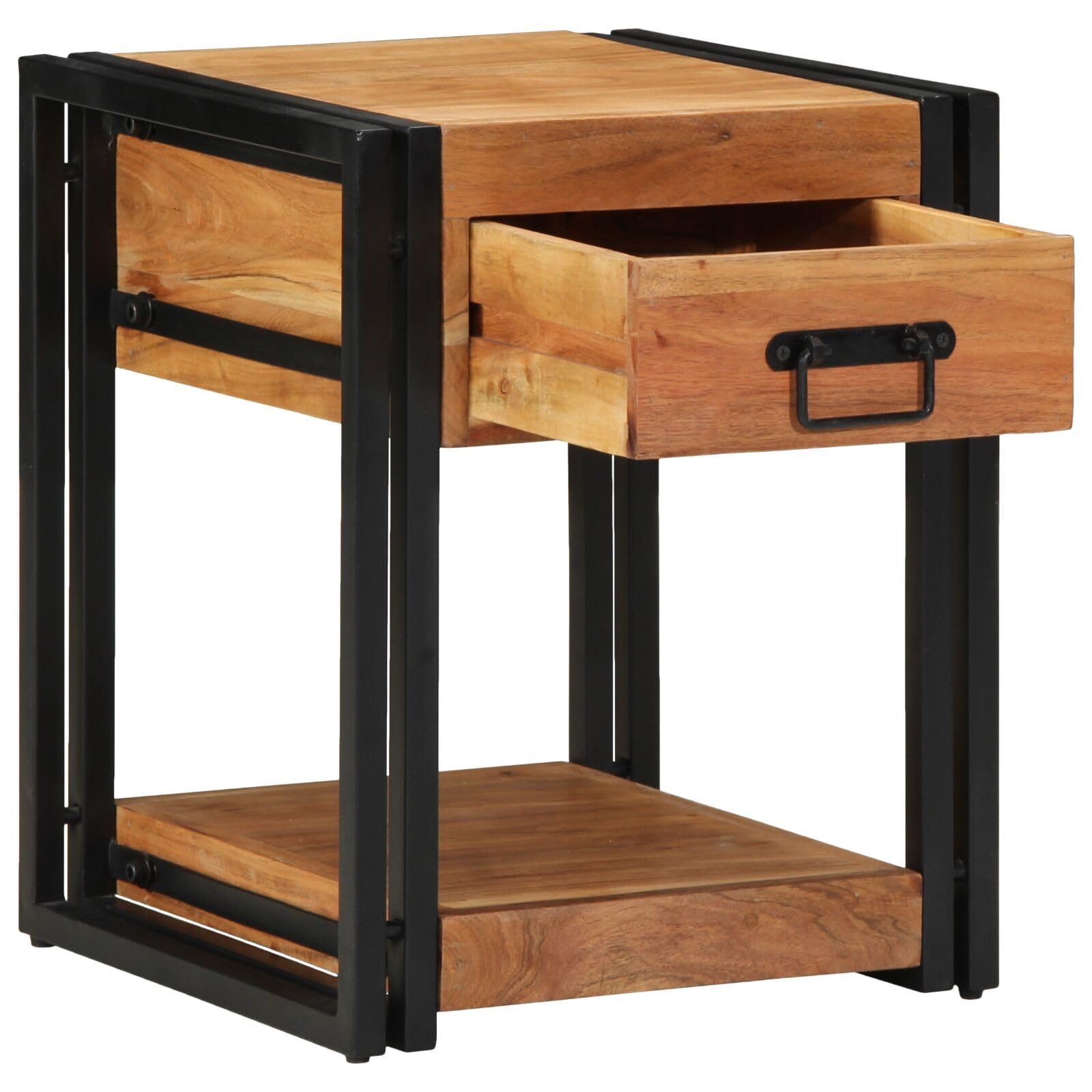 SXZenSpace 4016705 Nightstands 2 pack 40x40x50 cm Solid Acacia Wood Bedside Tables Drawers Cabinet Side End Table Nightstand Storage Organizer Home Stand for Bedroom
