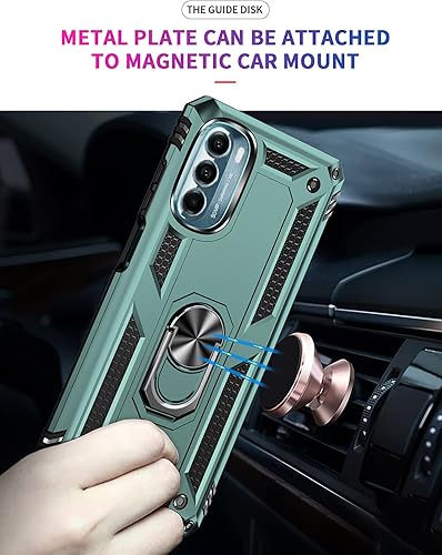 Miniatura 3 de Funda para Moto G 5G, Moto G 5G 2022 con protector de pantalla, grado militar de 16 pies probada en caídas soporte de anillo magnético con soporte