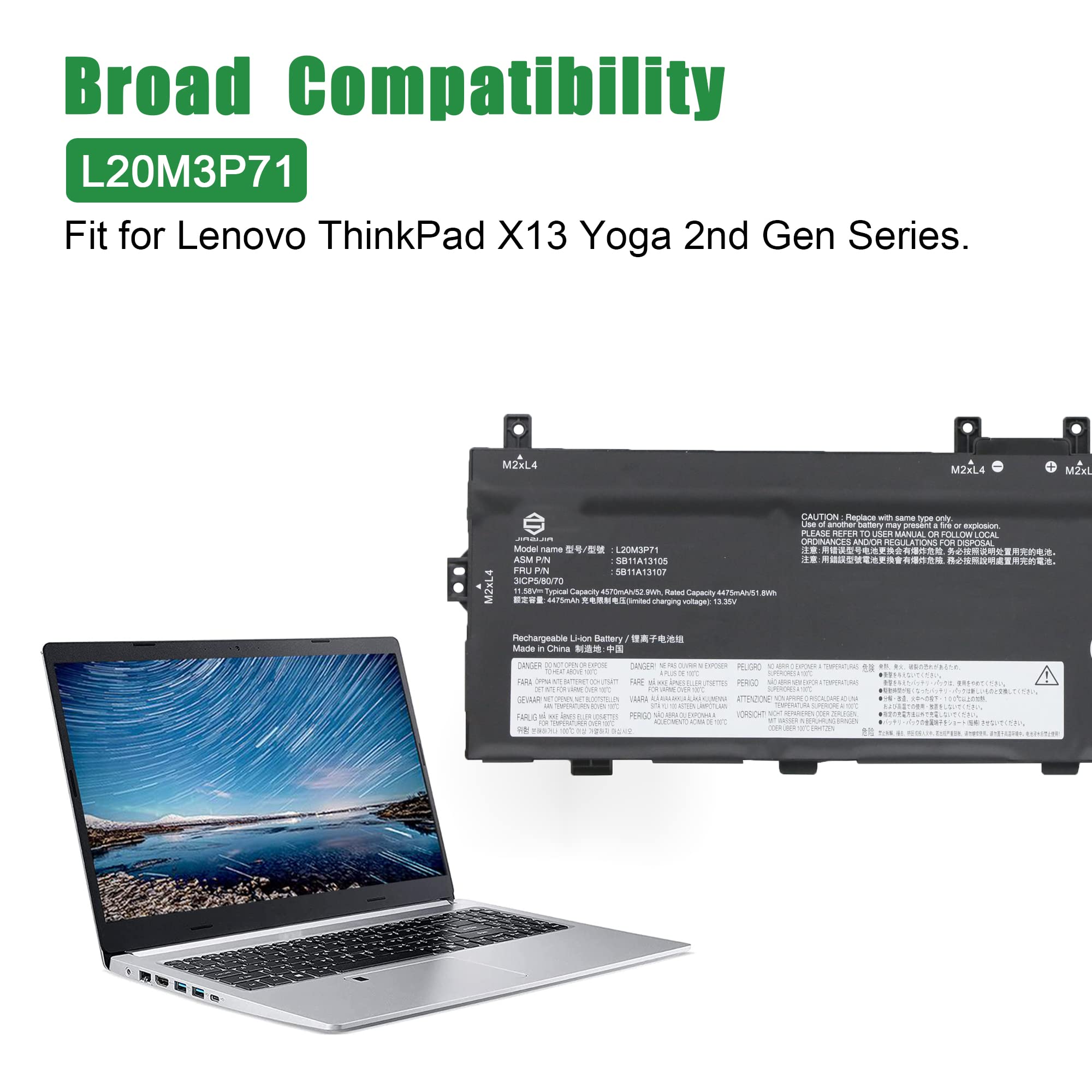 Amazon.com: JIAZIJIA L20M3P71 SB11A13105 5B11A13107 Laptop