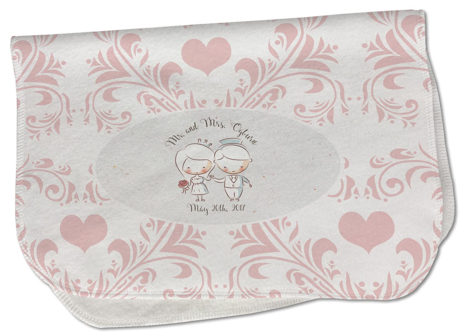 Baby Milano Personalized Wedding People Burp Cloth - Fleece w/Couple's Names