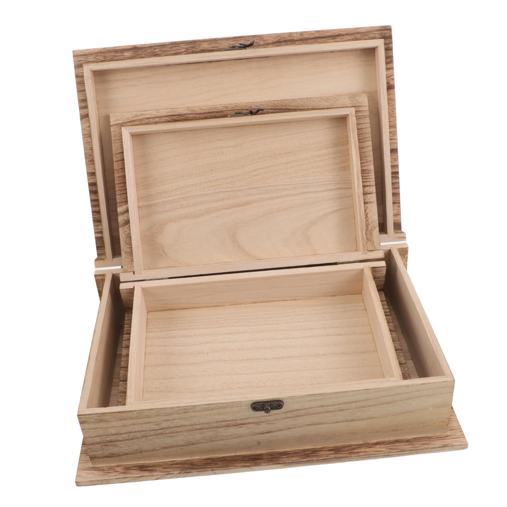 Hemobllo 2 Piezas Caja de Madera para Guardar la Biblia Caja de Recuerdos de Madera Organizador Clásico para Joyas y Tarjetas para Estudio y Dormitorio