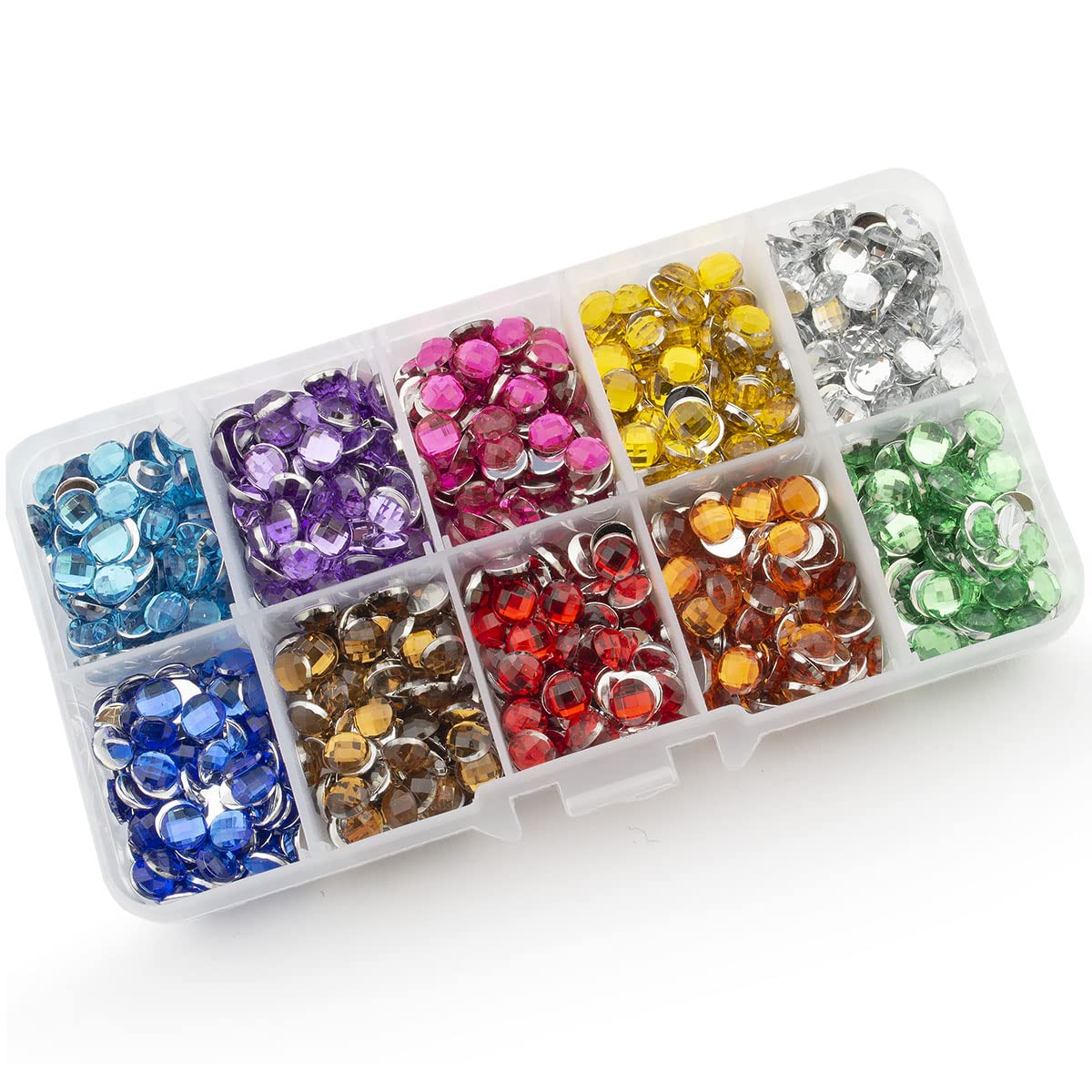 Summer-Ray 6mm Assorted Color 1000pcs Globe Cut Rhinestones In Storage Box Value Pack 1