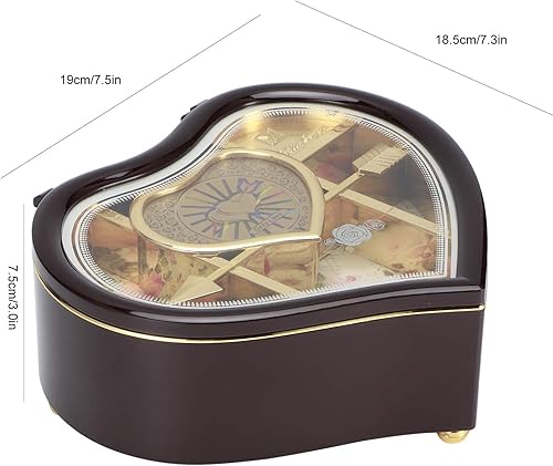 Miniatura 8 de Ballerina - Joyero de música con forma giratoria en forma de corazón, caja de música con bailarina, regalo para el día de San Valentín