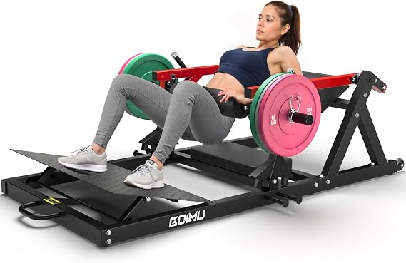 HT01 Hip Thrust Machine, 800LBS Plate-Loaded Glute Drive with Band Peg, Heavy Duty Glute Bridge Machine with Weight Holder, Butt Exercise Equipment for Glute Muscles Building