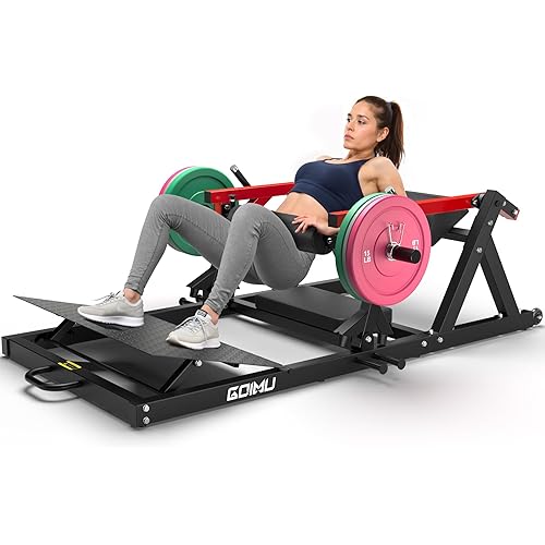 HT01 Hip Thrust Machine, 800LBS Plate-Loaded Glute Drive with Band Peg, Heavy Duty Glute Bridge Machine with Weight Holder, Butt Exercise Equipment for Glute Muscles Building