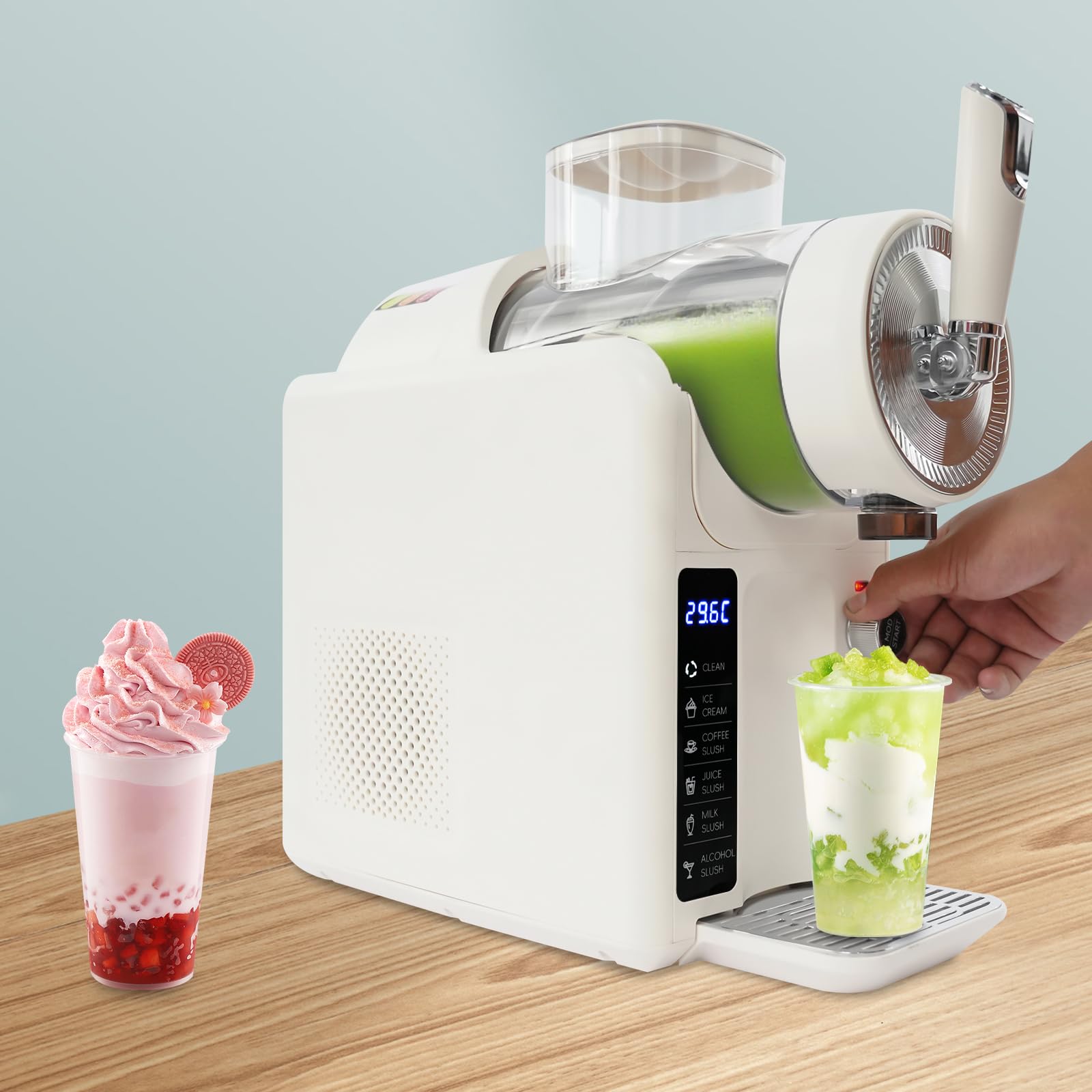 Macchina Slush completamente automatica 2L - Slushie Maker con più programmi per frullati, frappé, frappé, frappé e bevande congelate - autopulente, tritatutto per ghiaccio, per la casa cucina (color