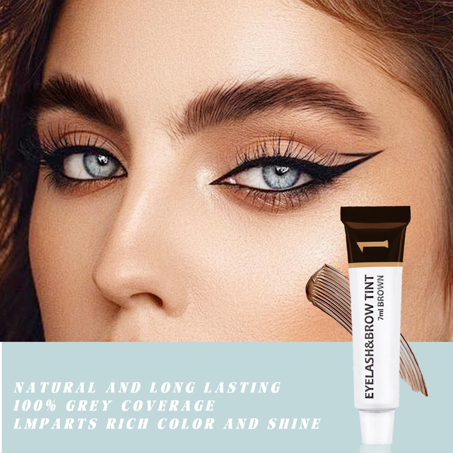 Brown Professional Eyelash & Brow Tint Kit, Salon-Use Waterproof Mascara Dye with Fine Wand for Long-Lasting - Image 2