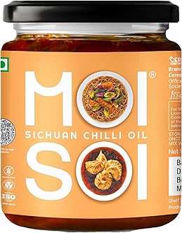 MOI SOI Sichuan Chilli Oil - 6.17 oz | Premium quality Sauce Dip | Best Chilli oil | Cook | Dipping Sauce | Marinate | Spread - Stir Fry Cooking Sauce | Vegan Friendly | Gluten free Product | No MSG