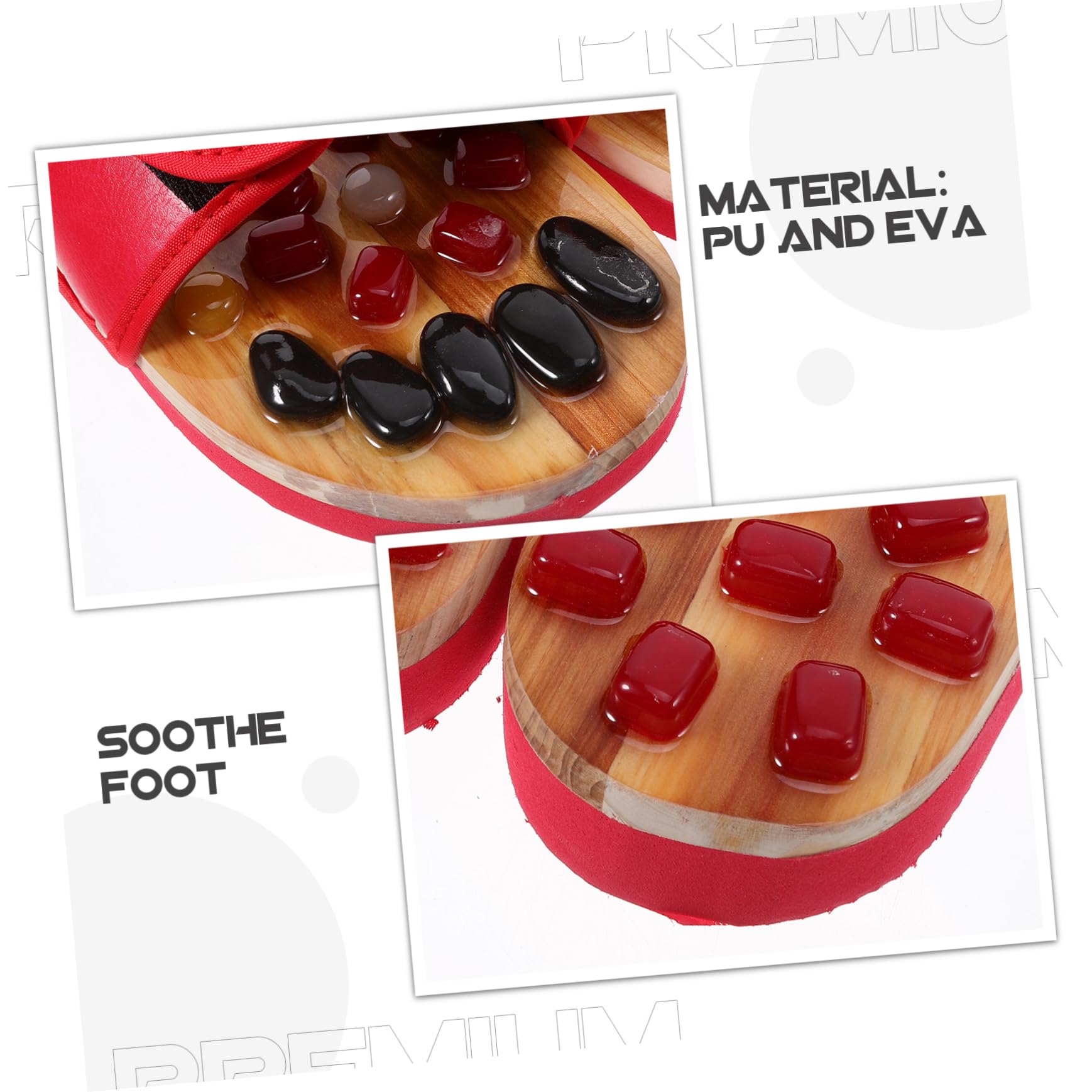 Fußakupunktur Sandalen Rot Größe 39-40 aus Jade Massage