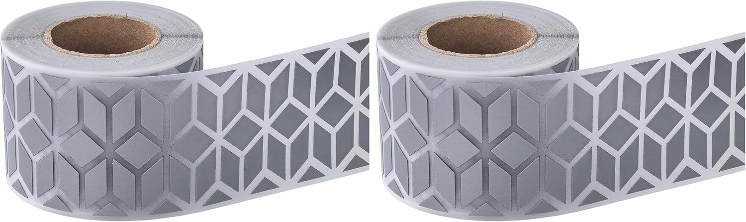 High Visibility Silver Reflective Heat Transfer Vinyl Iron On Tape MN-05 2in x 10y (Pack of 2)