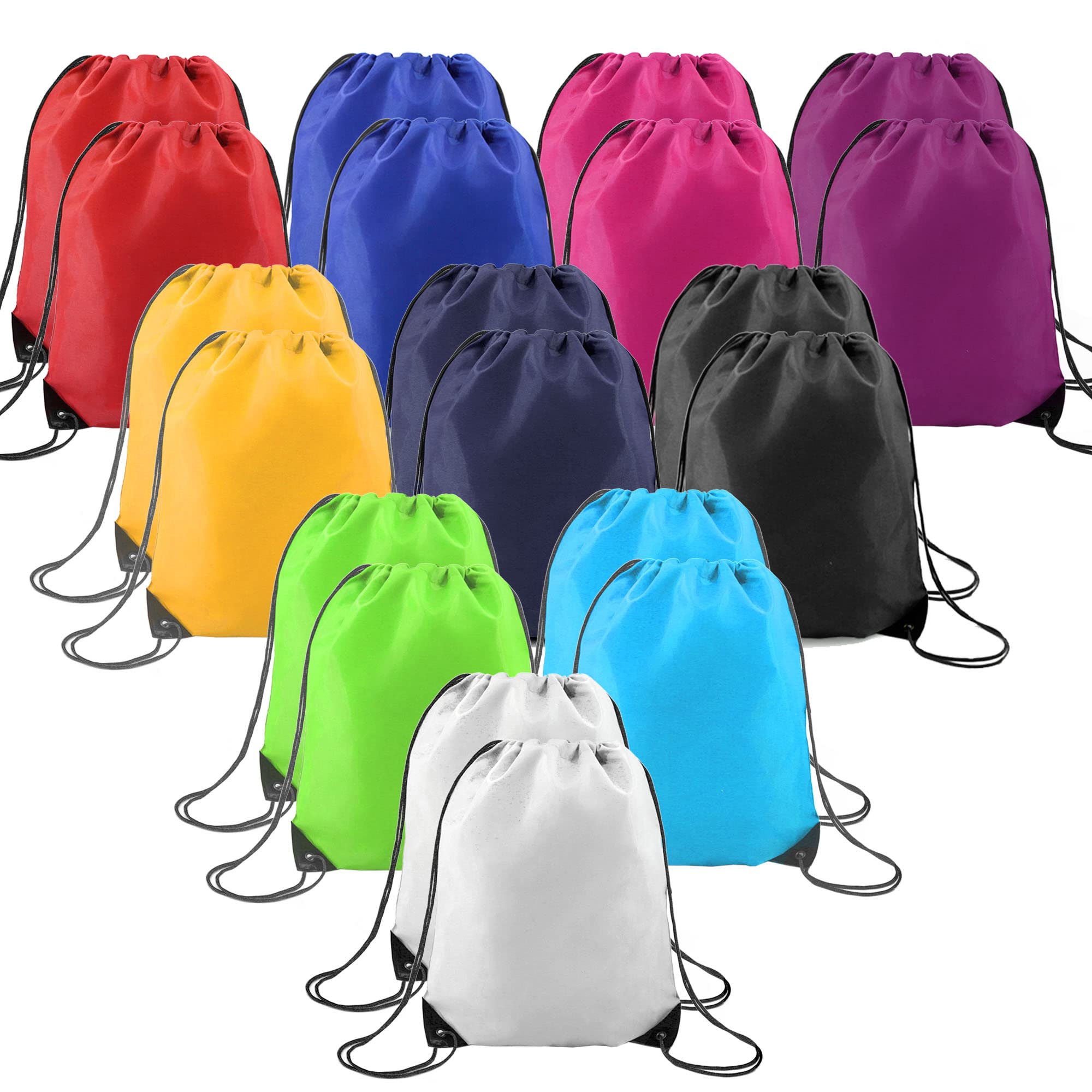 BeeGreen Drawstring Bag Bulk for Birthday Party Sports Polyester Cinch Sackpack for DIY Multipurpose String Sinch Sacks