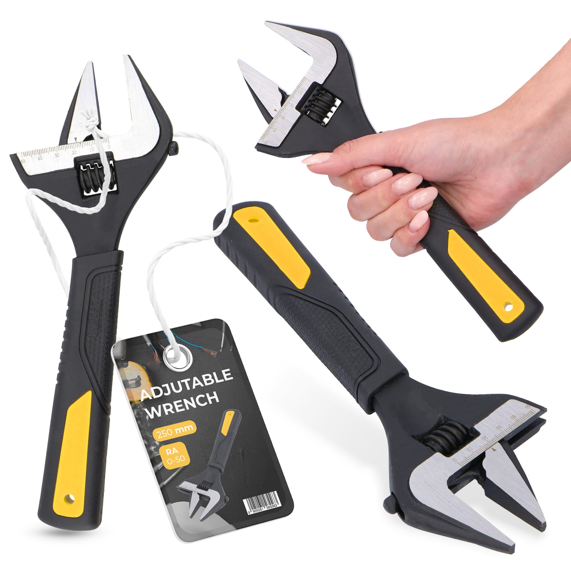 Llave Inglesa Ajustable Con Rango De Apertura de 0-50 mm para Trabajos de Mecánica Y Construcción Longitud 250 mm para Tornillos Y Tuercas