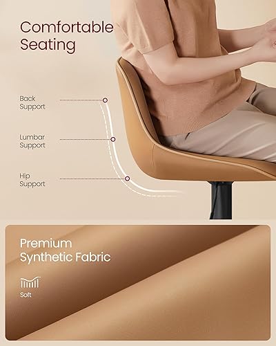 Miniatura 4 de VASAGLE Juego de 2 taburetes de bar, taburetes de bar giratorios de altura ajustable con respaldo ergonómico, cuero sintético, base de metal más