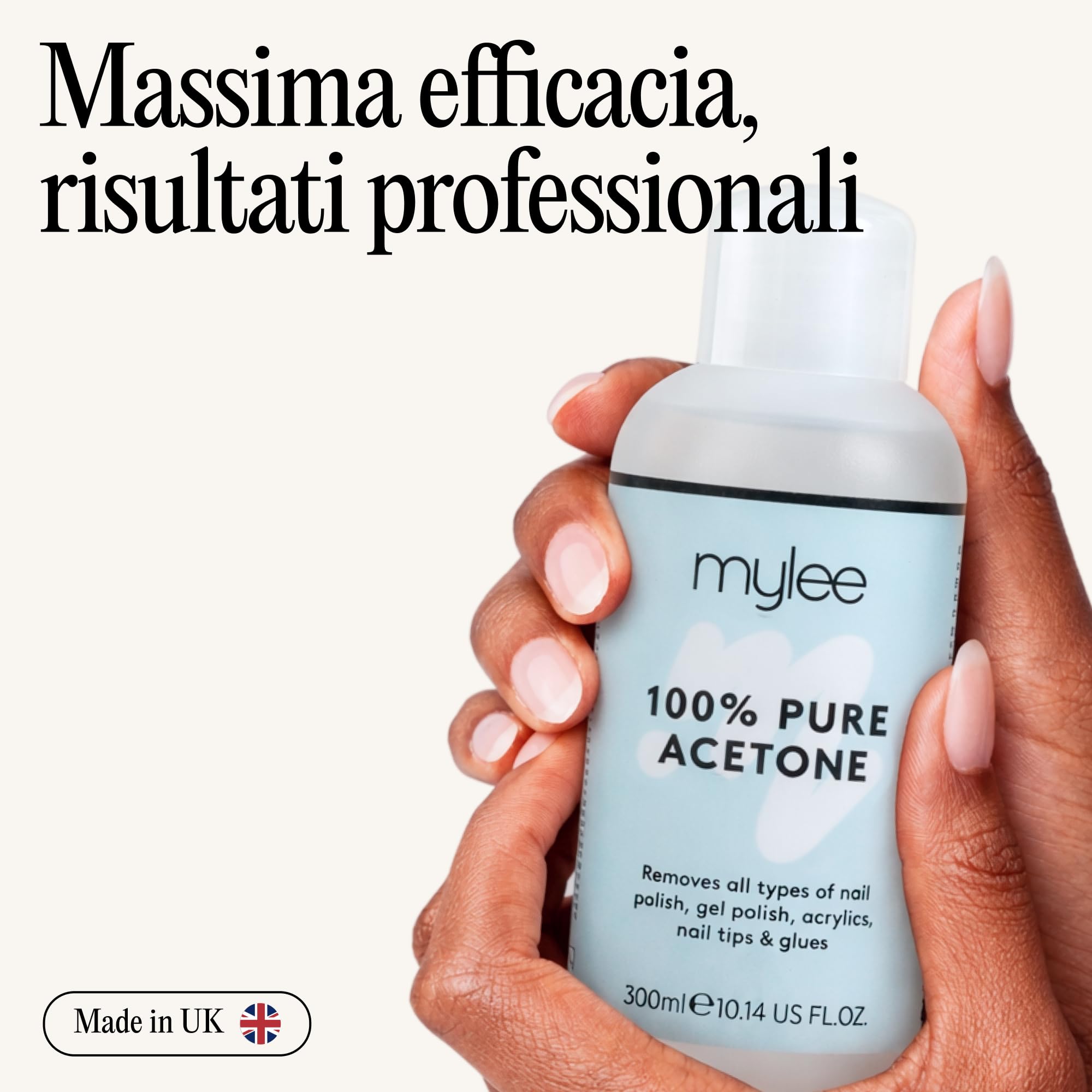Mylee, solvente per unghie di qualità superiore, 100% puro acetone, adatto per smalti Gel UV/LED soak off