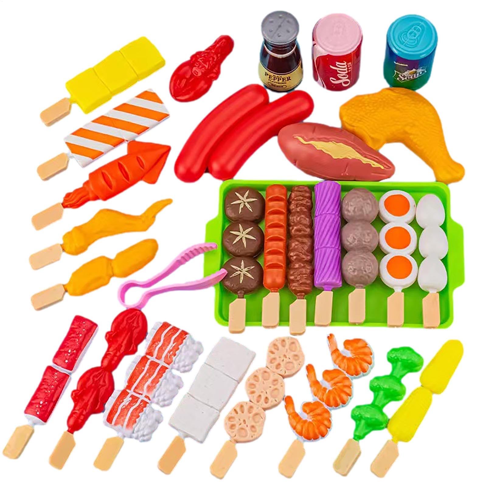 Toy BBQ Food Set for Kids, Garden Kitchen Grill BBQ Role Playset and Accessories, Children Barbecue Kitchen Cooking Playset, Educational Toys Kids Pretend Play Toy for Boys Girls 3 4 5 6 Years Old