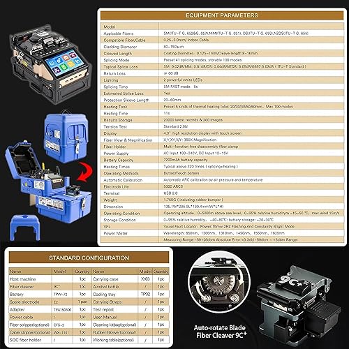 Miniatura 6 de Yicizol Nuevo modo SD-9 empalmador de fusión de fibra óptica ARC con pantalla LCD táctil y botón de 4.3 pulgadas Empalme de 5 segundos 11 segundos