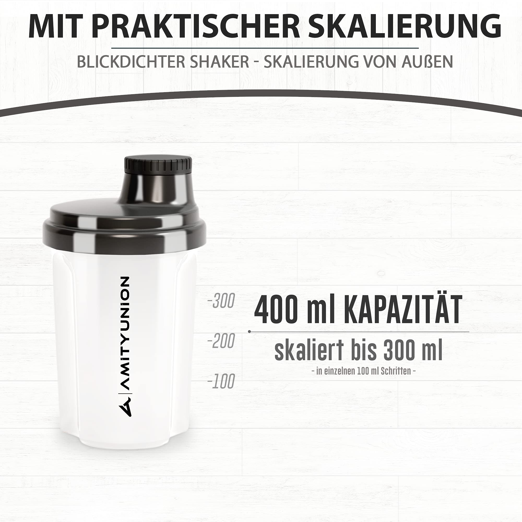 Protein Shaker 300 Ml "Heaven" Leak-Proof, BPA With Clickable Strainer & Scale For Creamy Whey Shakes, Gym Fitness Mug For Isolate & Sport