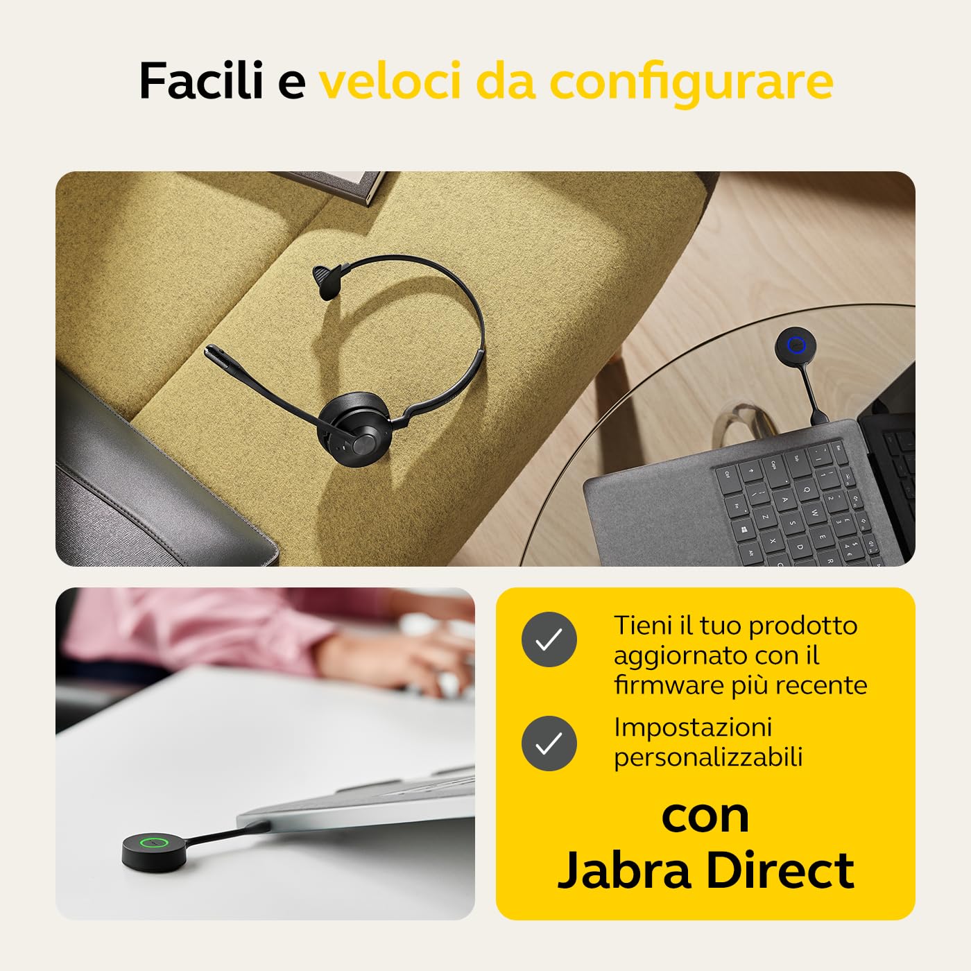 Jabra Engage 55 Cuffie Wireless Mono con Adattatore DECT, Senza supporto, Ottimizzato per Microsoft Teams, Mono, USB-A