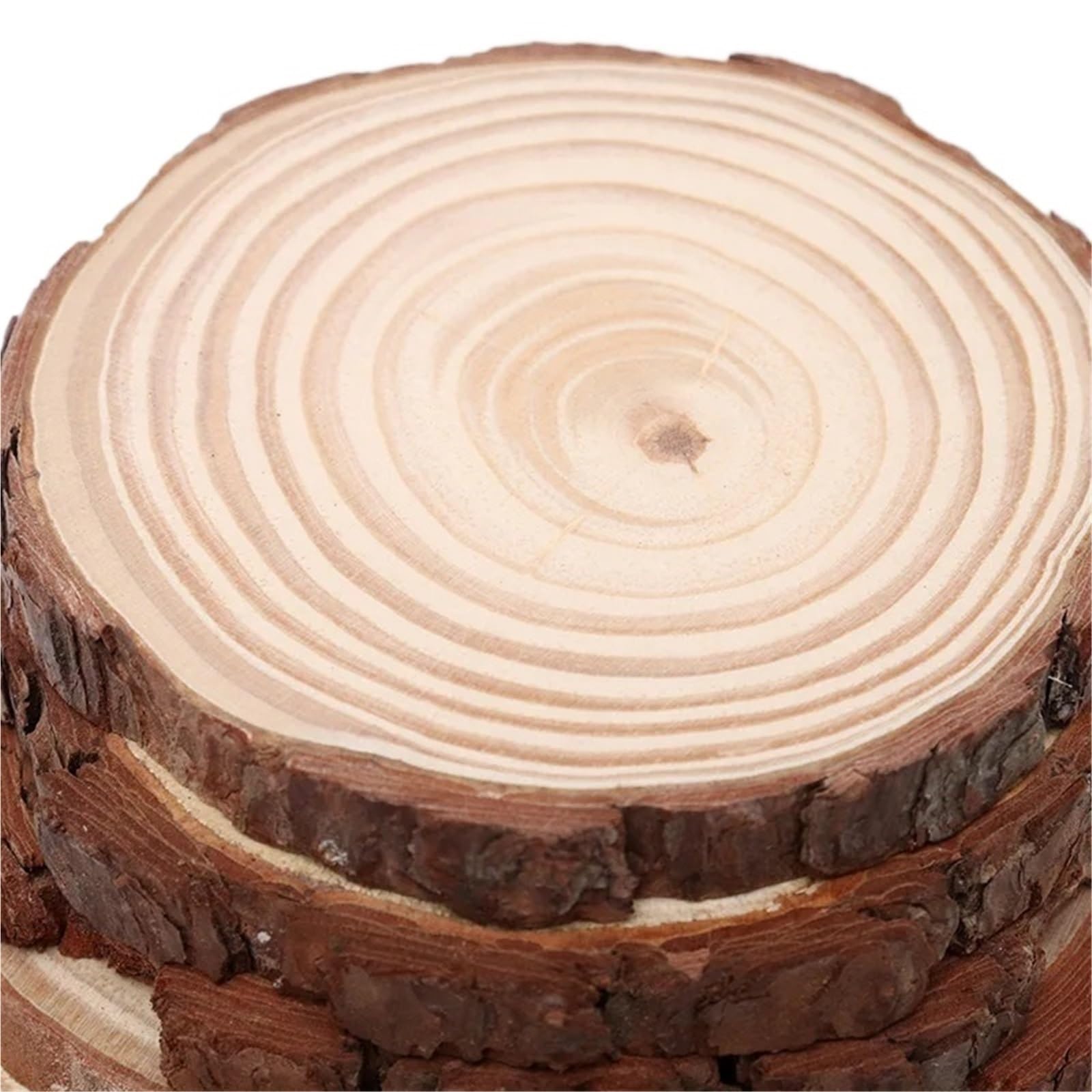 Rodajas redondas de madera de pino Natural gruesas de 8-35cm, círculos sin terminar con discos de troncos de corteza de árbol, manualidades DIY, pintura for fiesta de Navidad Rodajas De Madera(1pcs 30