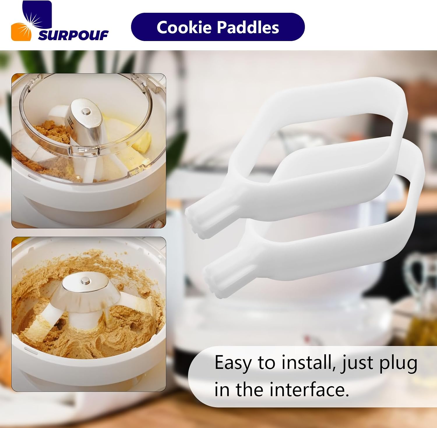 Cookie Paddles Fits for Universal Plus & NutriMill Food Grade Stand Mixers Replacement Parts(2-Pack)