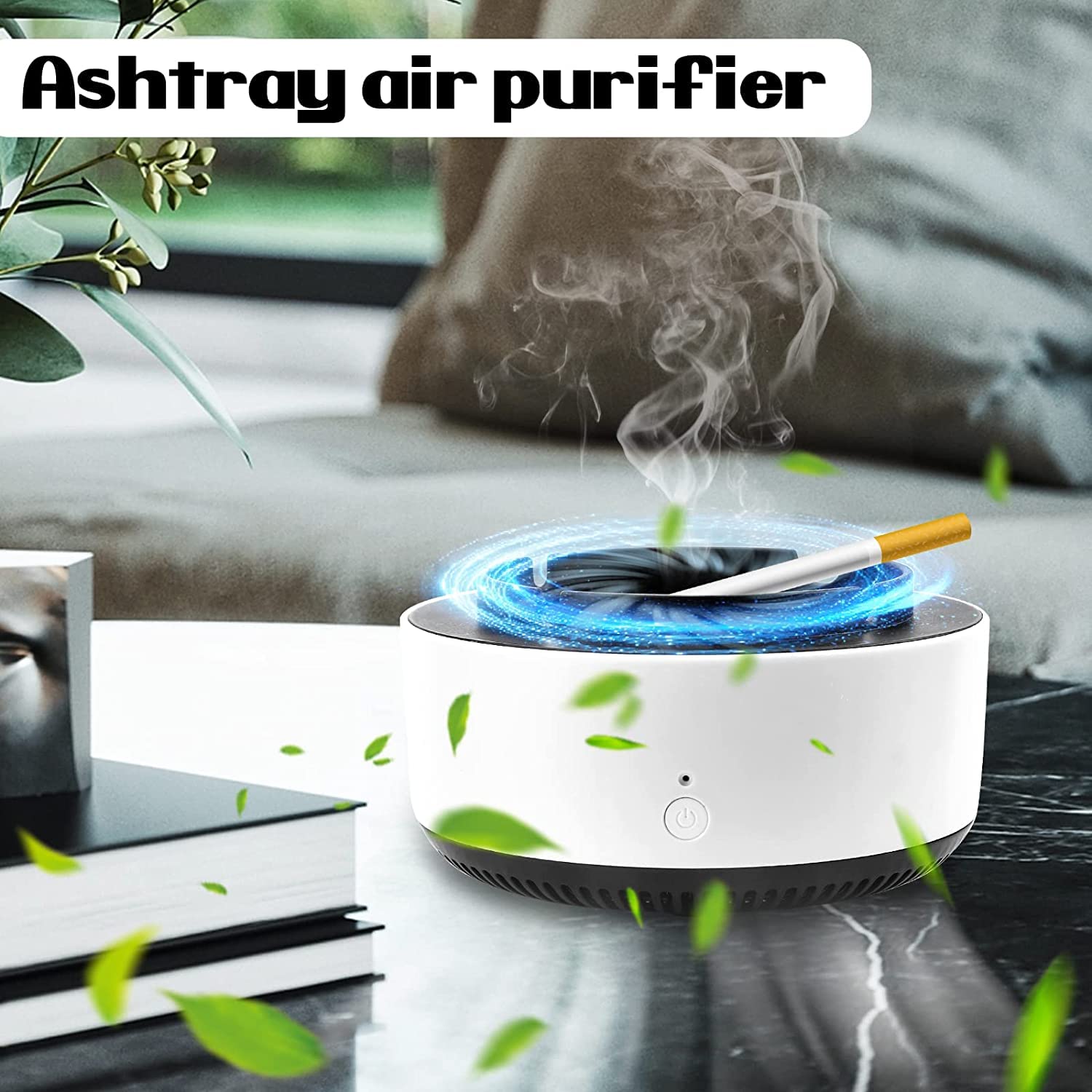 Posacenere Purificatore D'Aria 2 In 1 - Senza Fumo, Con Aromaterapia - Grigio, Per Casa E Auto