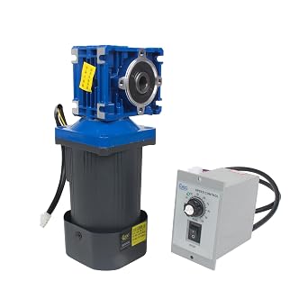 CNCTOPBAOS AC 110V 120W Worm Gear Motor 1600RPM 18N.m High Torque with Speed Governor Controller,Adjustable Variable Electric Geared Motor NMRV30 Worm Gearbox Reducer Ratio 110,14mm Output Shaft