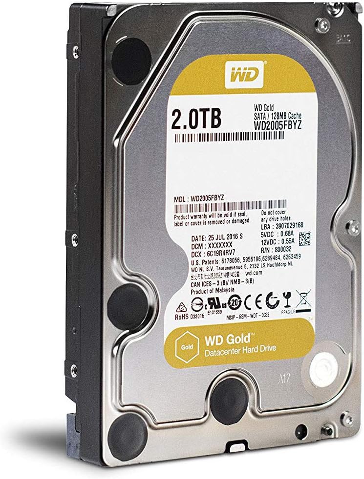Western Digital 2TB GOLD 128MB - WD RE DRIVE 3.5IN SATA 6GB/S 7200 RPM - WD2005FBYZ (Components > Internal Hard Drives)