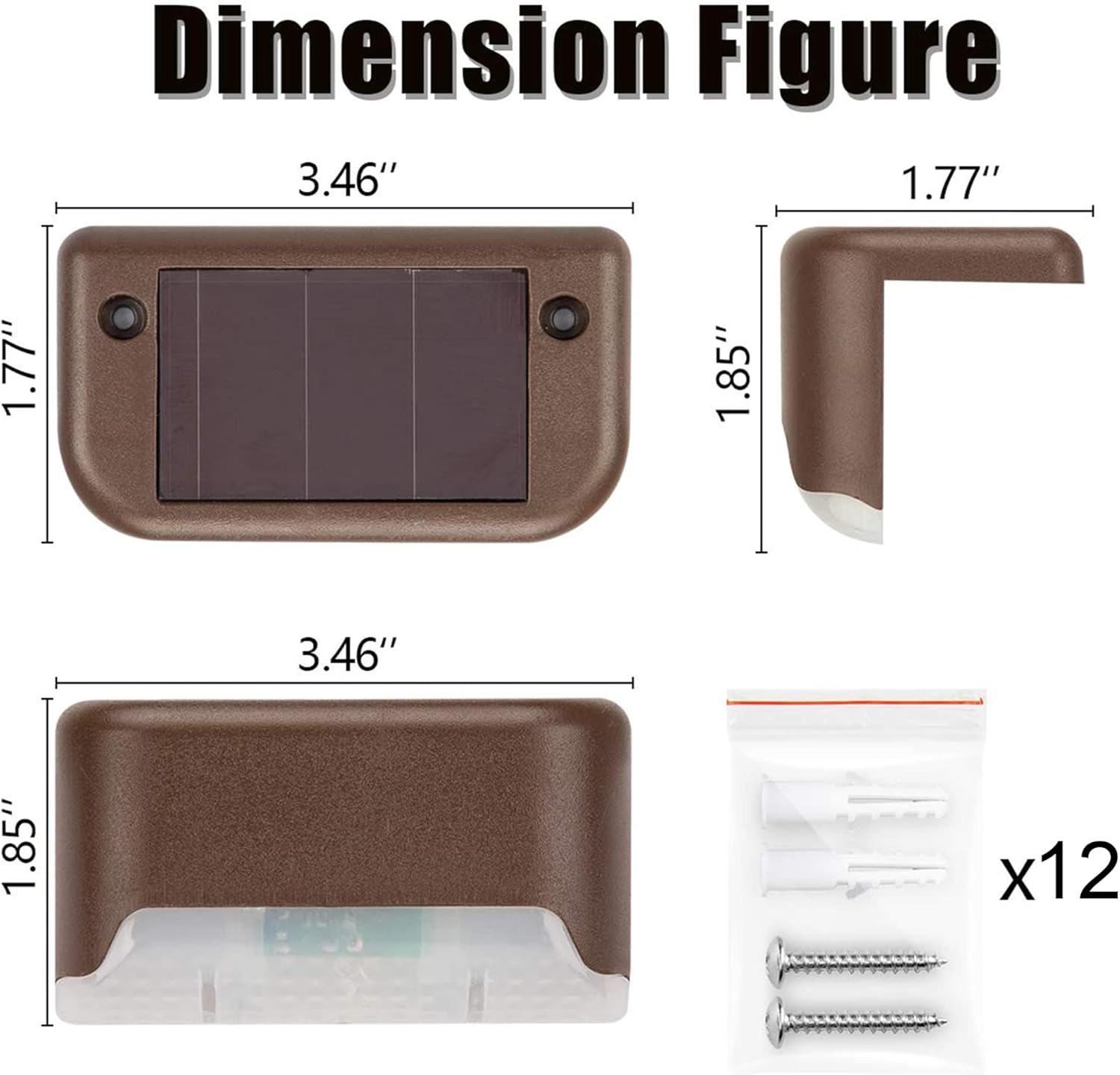 Solar Step Lights 12 Pack, Solar Powered Deck Lights of Waterproof LED for Stairs, Fence, Yard, Patio, and Pathway (Warm White)