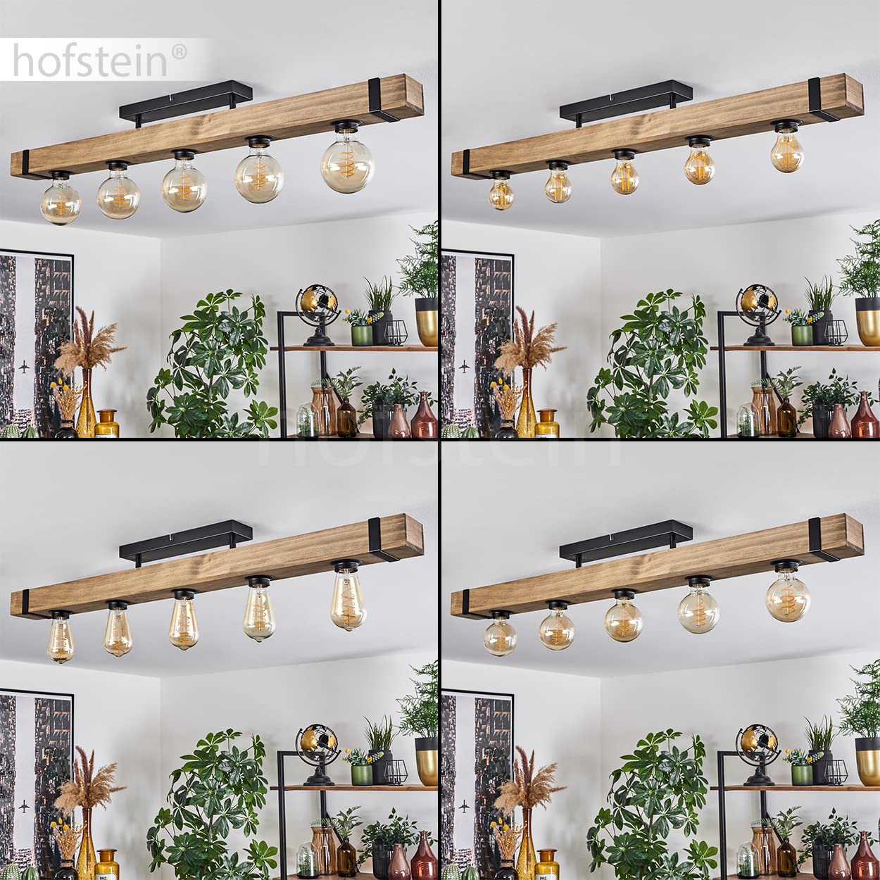 Lámpara Industrial Retro Negro Lámpara De Techo 6 Focos Vintage Negra - Orientable, Estilo Industrial, E14 (Sin Bombillas) Foco Pared Interior
