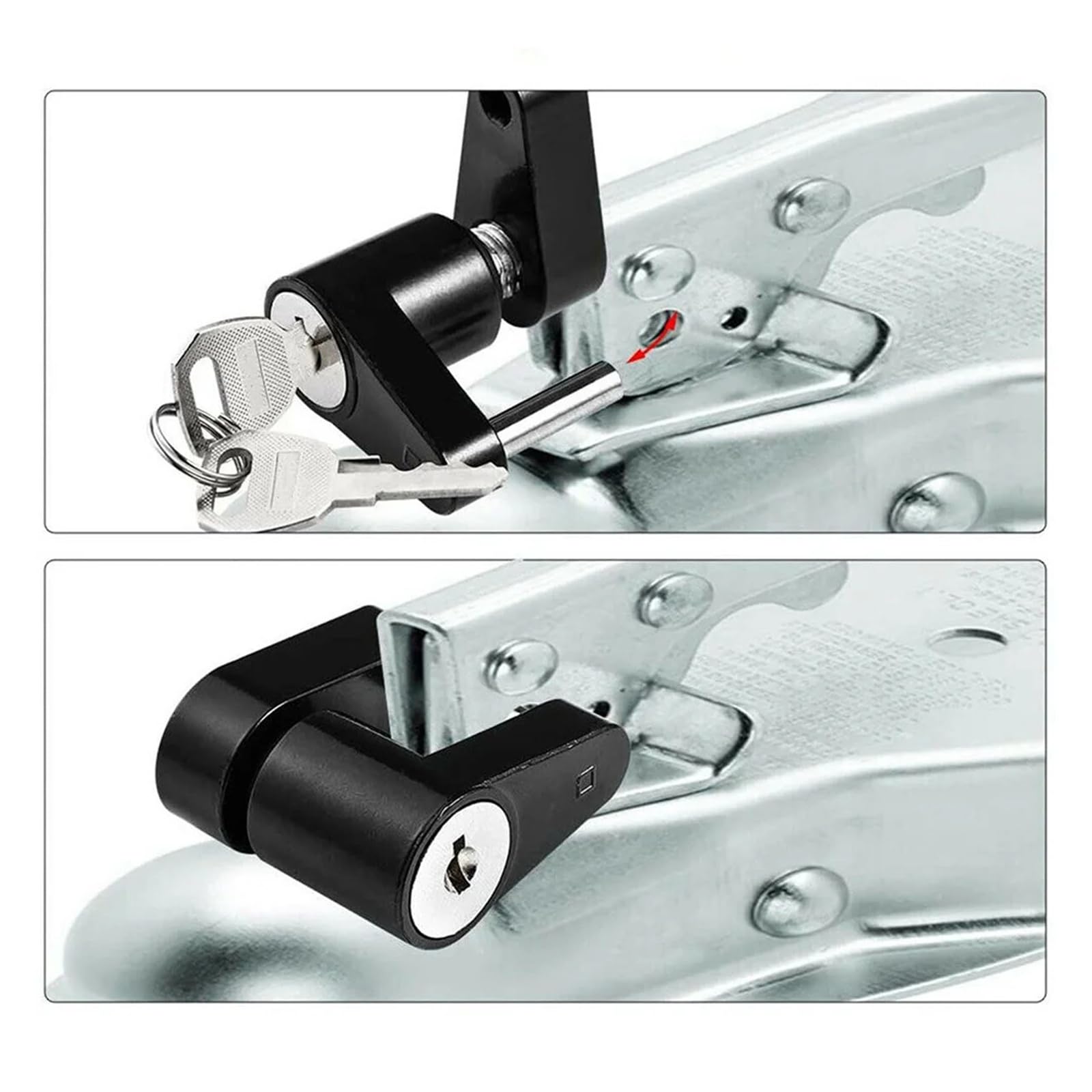 Genérico Bloqueo de acoplador de Enganche de Remolque, aleación de Zinc de 1/4 ", Punto de Bloqueo de Remolque pequeño, Conector de Enganche de Remolque antirrobo, Bloqueo de lengüeta