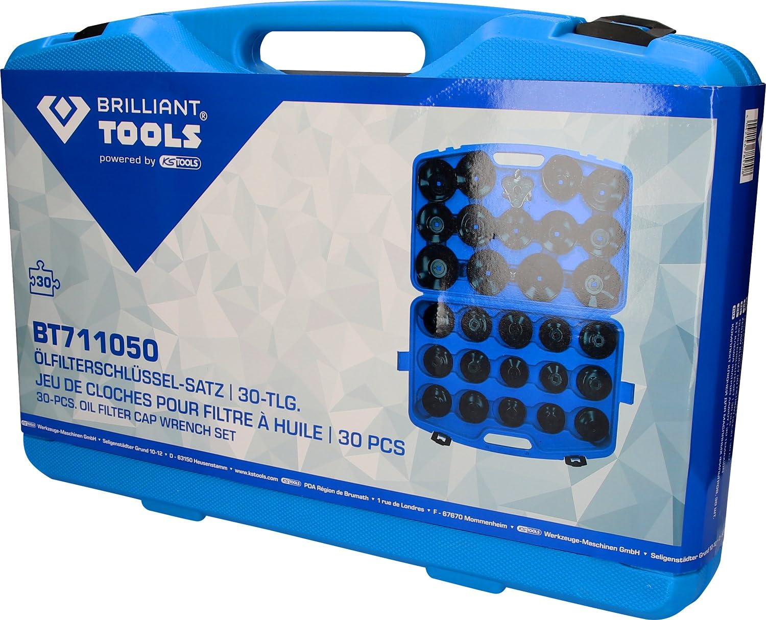BRILLIANT TOOLS BT711050 Juego de llaves para filtros de aceite, 30 pzs [Powered by KS TOOLS]
