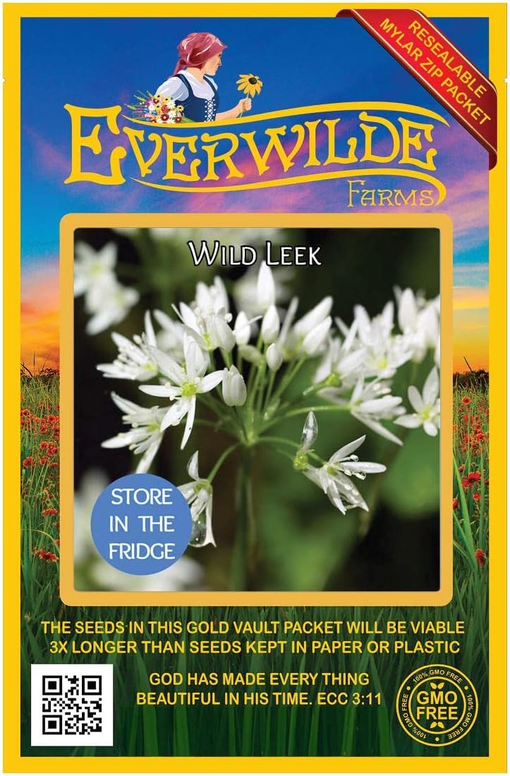 Everwilde Farms 15 Wild Leek Native Wildflower Seeds Gold Vault Jumbo Seed