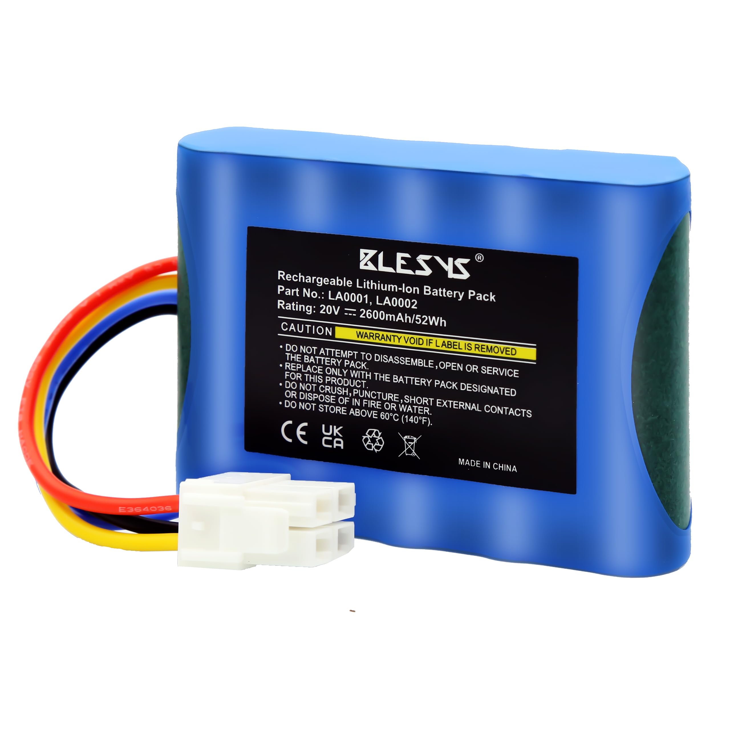 BLESYS Akku für Landxcape Mähroboter LX790i LX790 LX792 LX795 LX796 LX797 LX835 LX991 Ferrex 800 m2 2021, Ersatzakku Modell LA0001 LA0002 WA3230 WA3231[20V, 2600mAh]