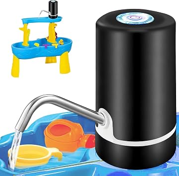 Water Table Pump for Kids, Rechargeable Automatic Continuous Flow Water Pump for Water Table, USB Powered Replacement Pump, Universal Water Table AccessoryBlack