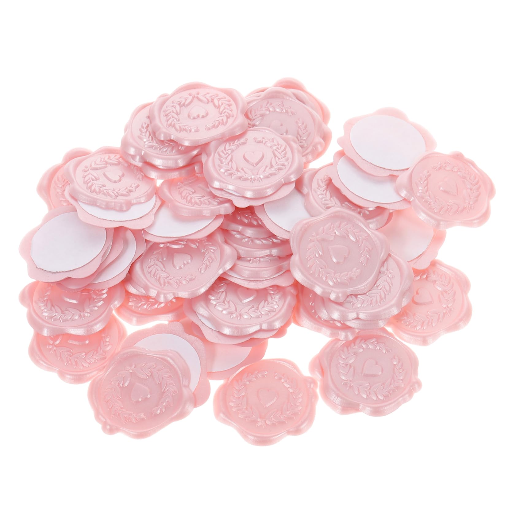 SHINEOFI 4 Sätze Siegelwachs Wachsetikett Lackversiegelungsabziehbilder Stempel Siegelaufkleber Lack-wachs-siegel-aufkleber Karten Siegelaufkleber Versiegelungswachs Rosa 50 Stück * 4