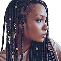 Vista 2 de Juego de 23 piezas de joyería de cabello dorado para mujer: accesorios Loc, puños para el cabello para trenzas y rastas, decoración de Halloween