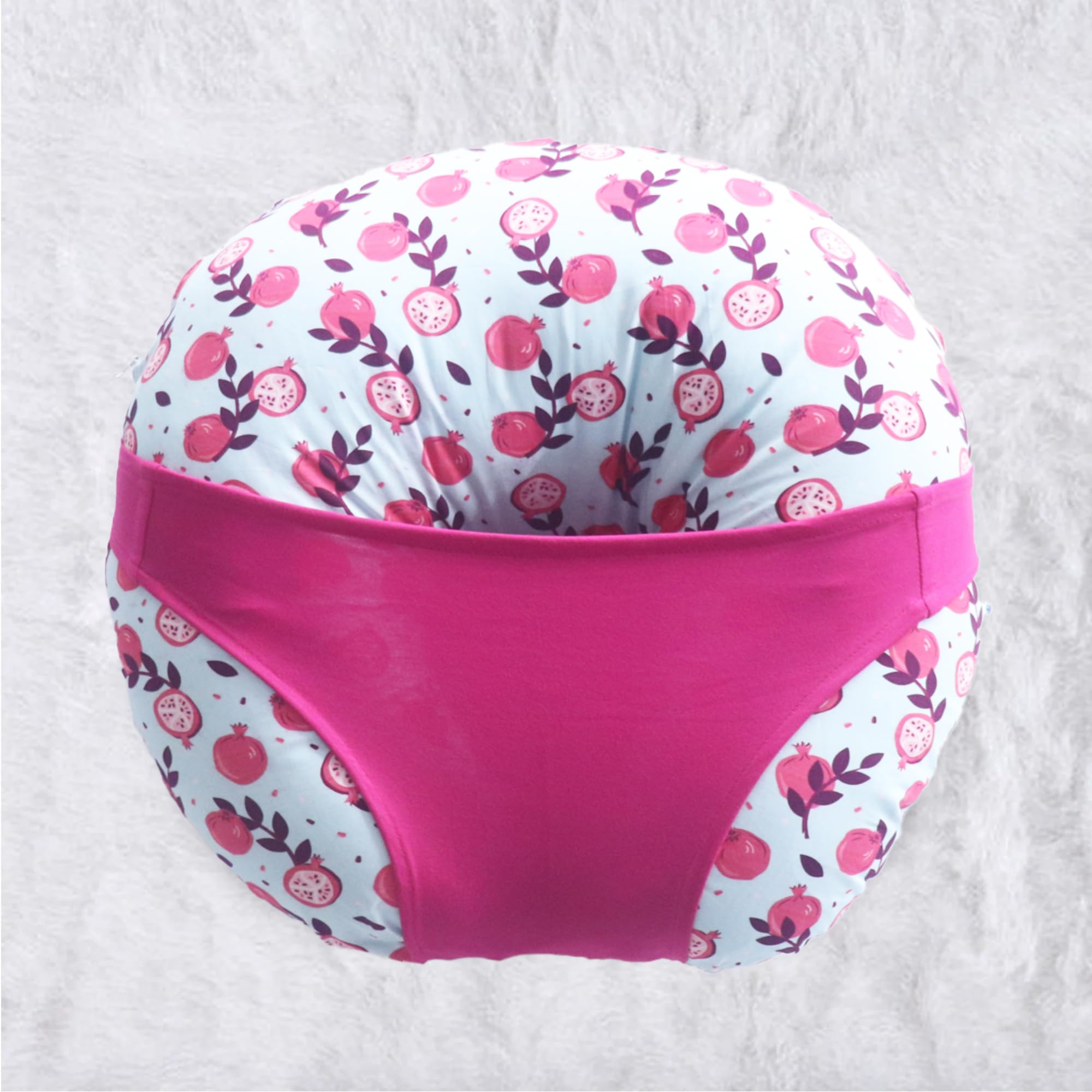 KRADYL KROFT 5in1 Baby Feeding Pillow with 100% Cotton Removable Cover | Breastfeeding Pillow | Nursing Pillow with Belt and Hoop (Pomegranate)
