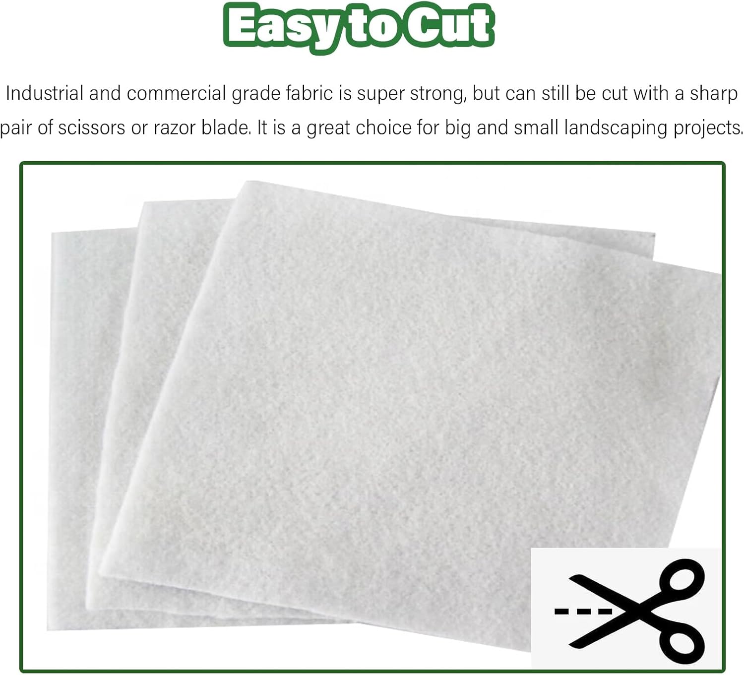 Heavy-Duty 5oz Non-Woven Geotextile Fabric for Drainage, Erosion Control & Driveway Underlayment - Premium Weed Barrier(White,2mx40m/6.5ftx131.2ft)