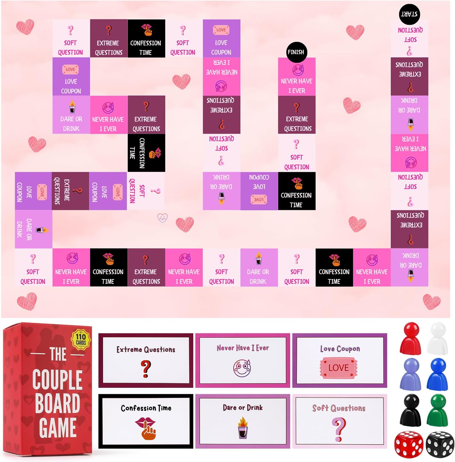 Couples Board Game with 110 Cards